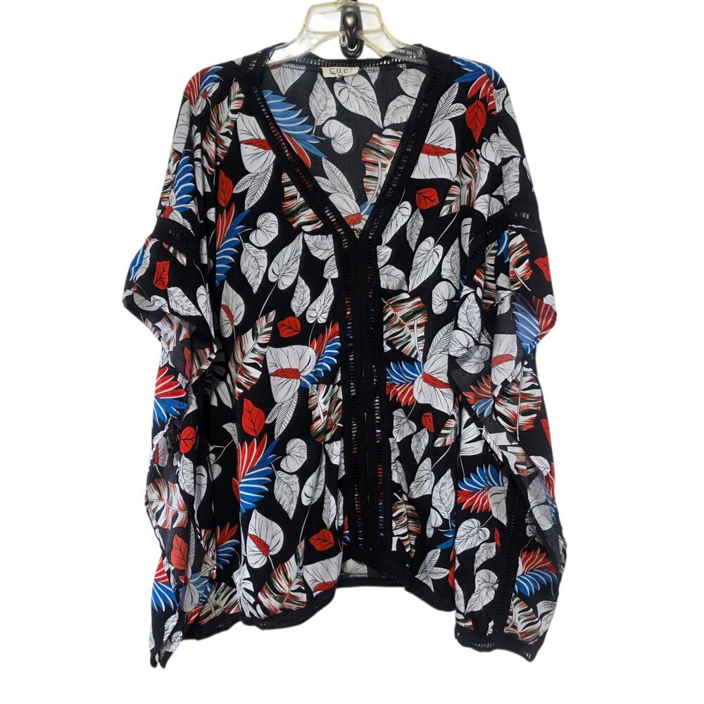 C.O.C Clothing Obsessed Company Boho Resortwear Tropical Print Swimsuit Cover Up